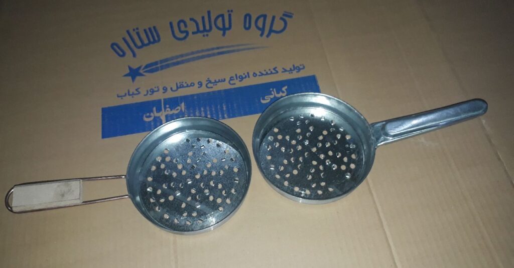 تابه ذغال با دسته فلزی وچوبی