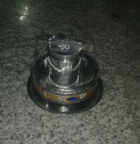 منقل اسپندی نگین دار جااسپند وانبر دار بزرگ